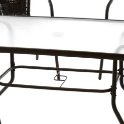 Glas Gartentisch & Tischsessel Set - Sylverta (fünfteilig)