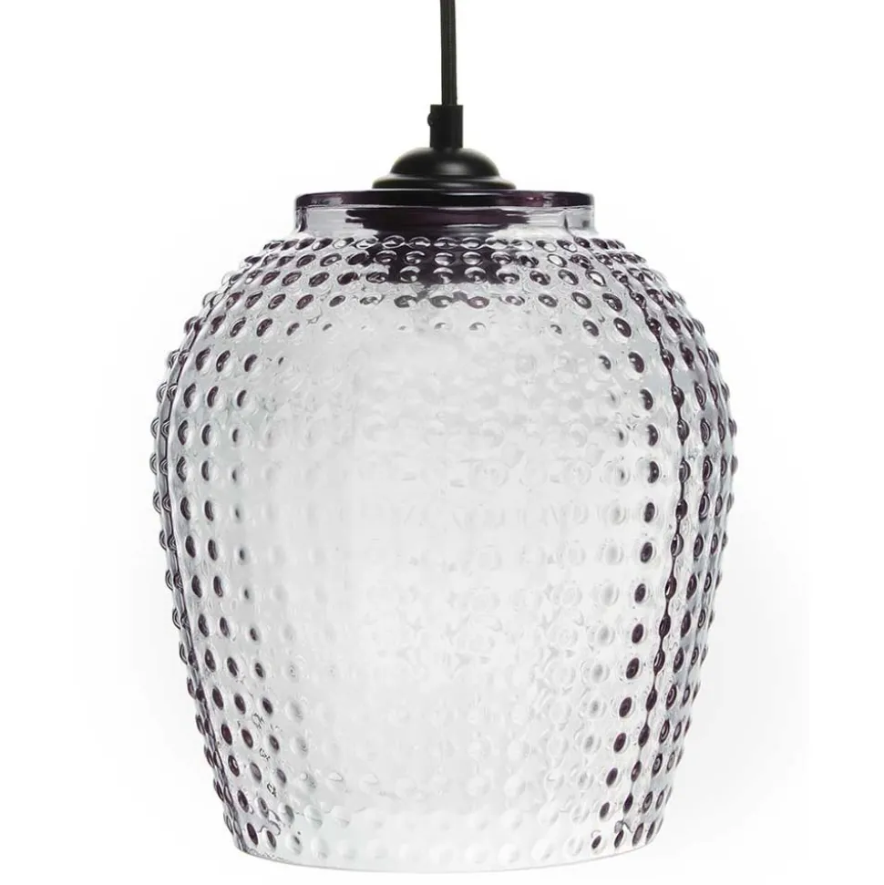 Glas Pendel Hängeleuchte in Grau - Memphys