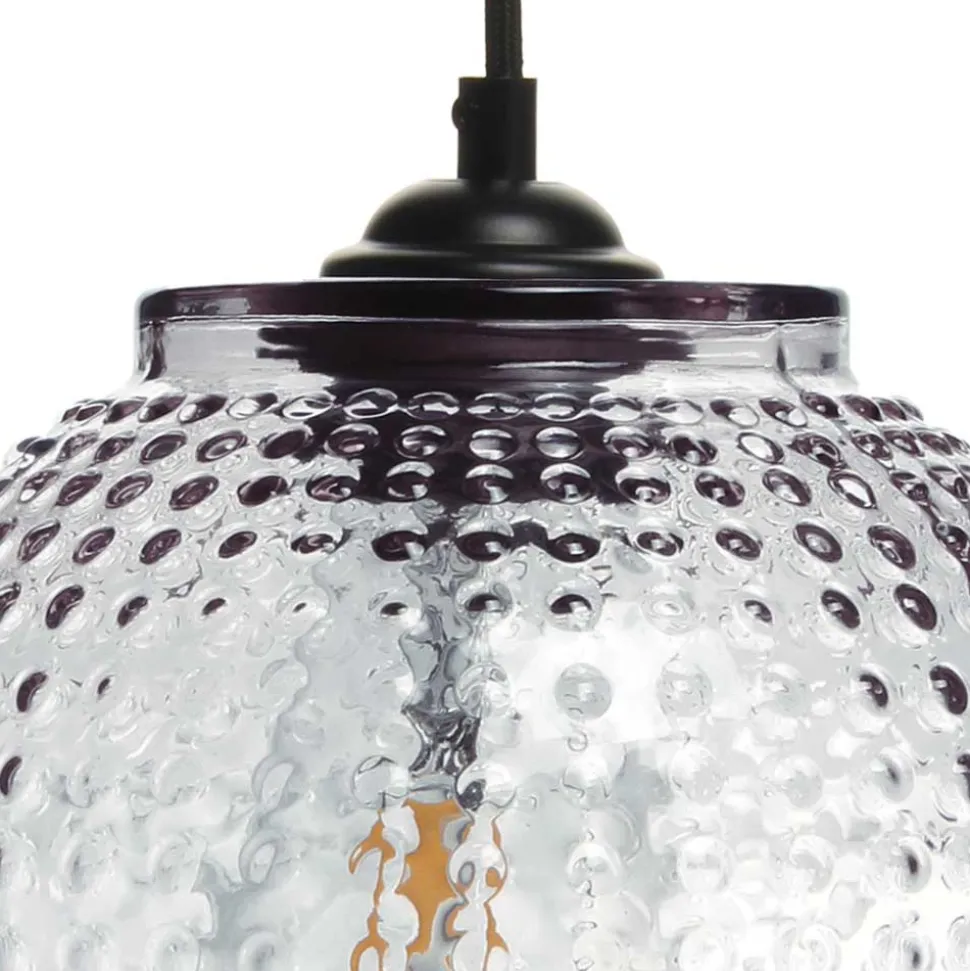 Glas Pendel Hängeleuchte in Grau - Memphys