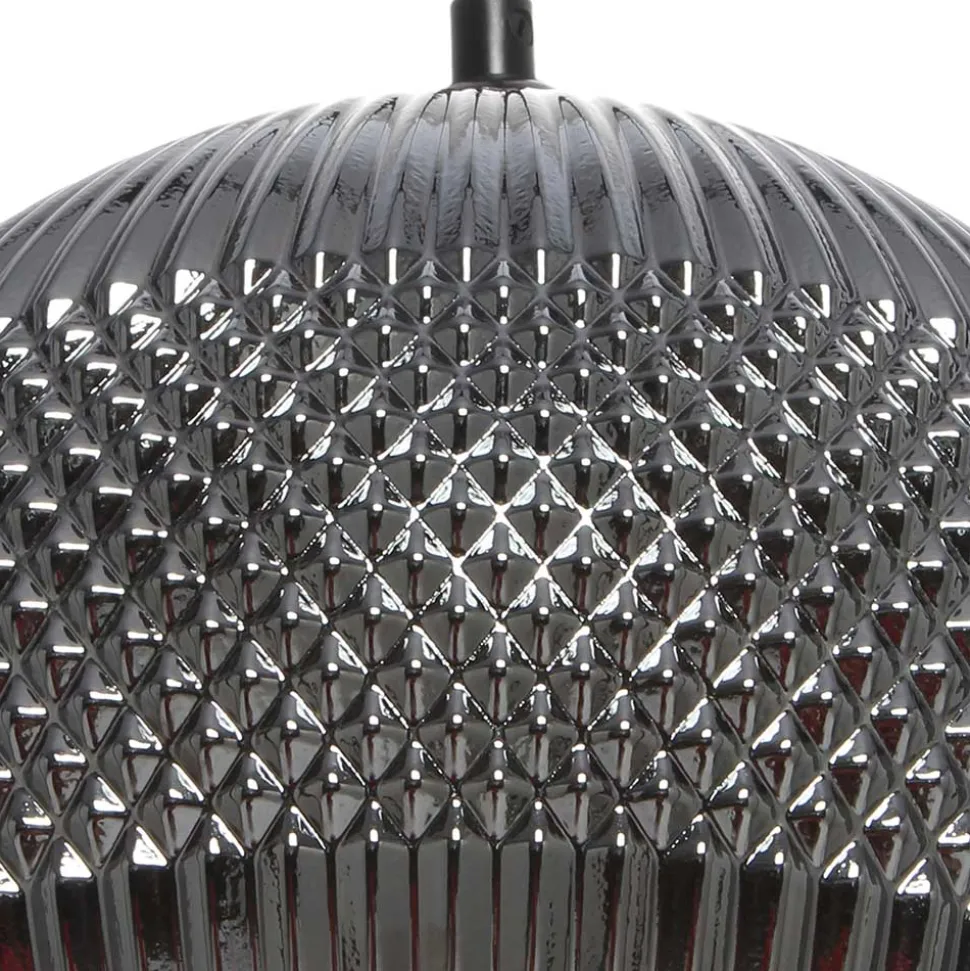 Glas Pendelleuchte in Silber & Grau - Onesting