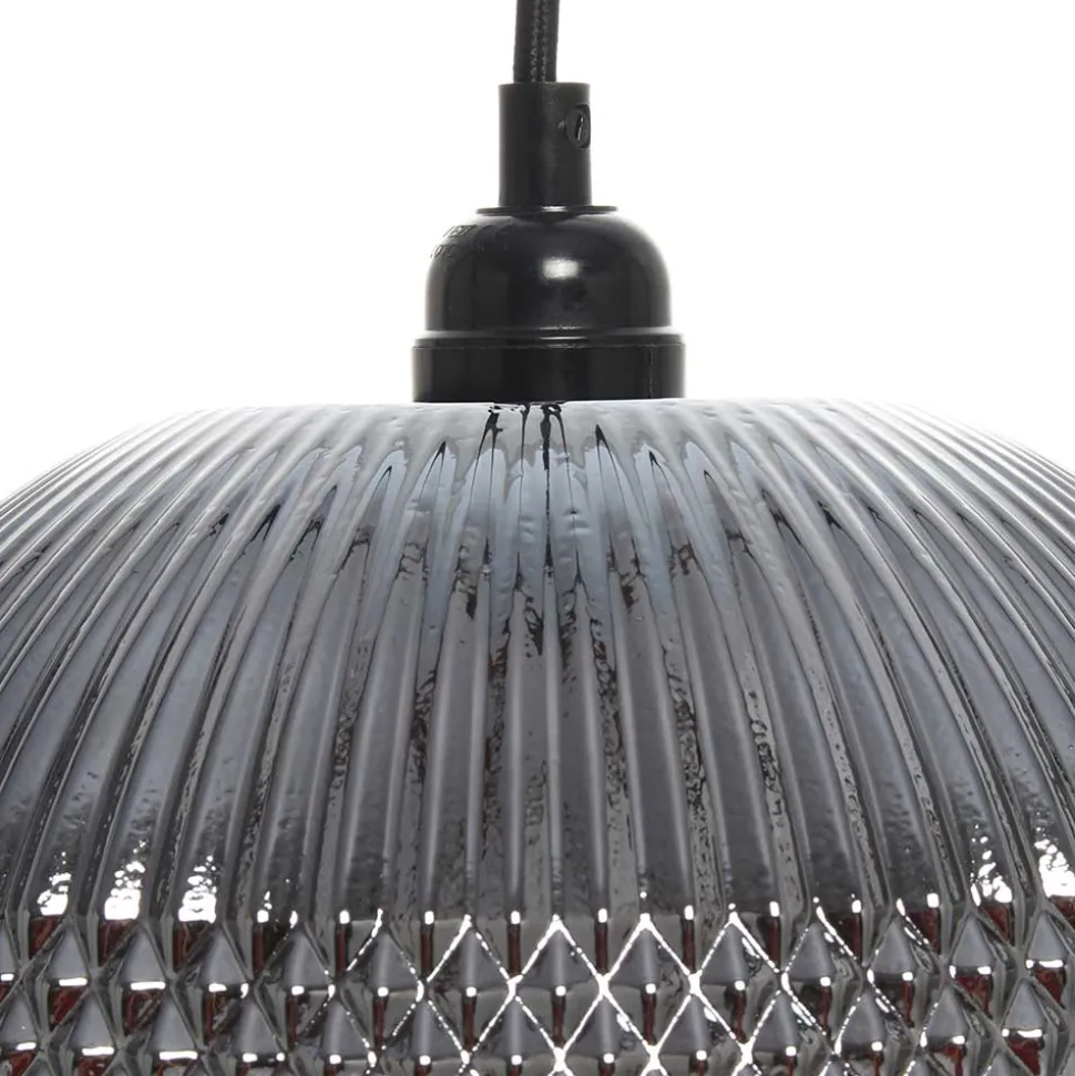 Glas Pendelleuchte in Silber & Grau - Onesting