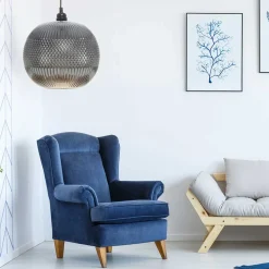 Glas Pendelleuchte in Silber & Grau - Onesting