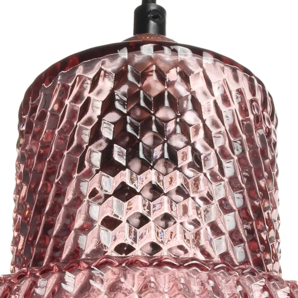 Glas Pendelleuchte in Violett - Lavillos