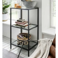 Glas Regal mit Metallrahmen - Elegatos