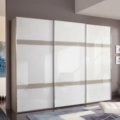 Glas Schwebetüren Schrank in Weiß & Grau - Pruducia