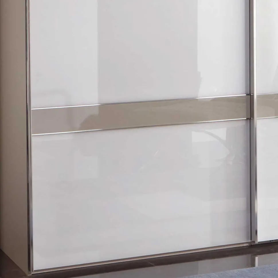 Glas Schwebetüren Schrank in Weiß & Grau - Pruducia