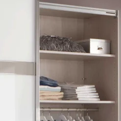 Glas Schwebetüren Schrank in Weiß & Grau - Pruducia