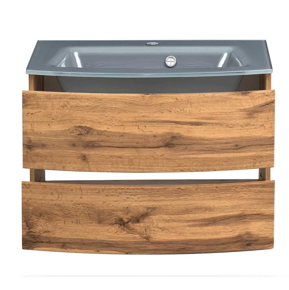 Glas Waschbecken Waschtisch 80 cm breit - Neuzera