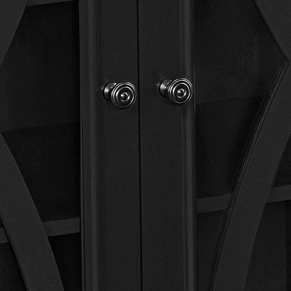 Glasvitrine Kommode in Schwarz - Loregrema