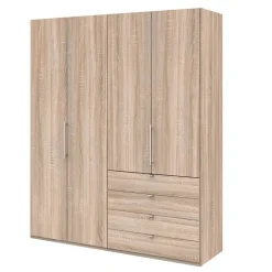 Gleittüren-Kleiderschrank mit vier Schubladen - Zayun