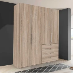 Gleittüren-Kleiderschrank mit vier Schubladen - Zayun