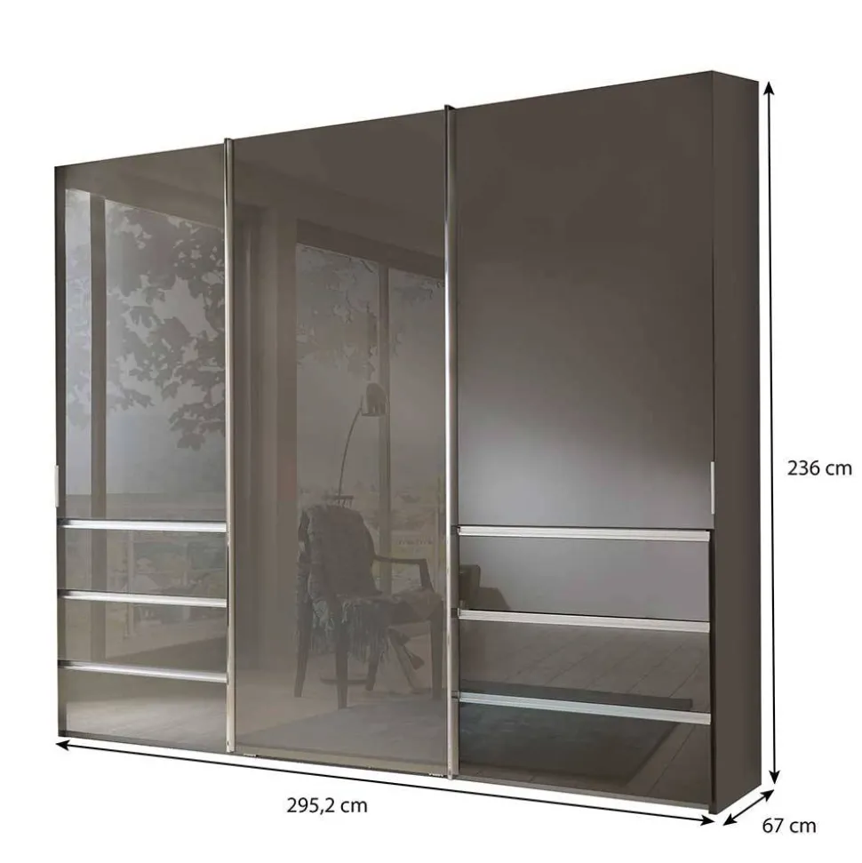 Gleittürenschrank in Braun Glasfront - Padrig