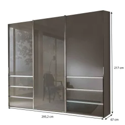 Gleittürenschrank in Braun Glasfront - Padrig