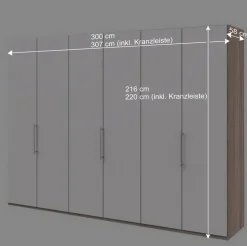 Gleittürenschrank in Weiß & Eiche sägerau - Vaclyn