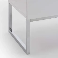 Günstige Design Nachtkommode in Weiß Merin mit Chrom