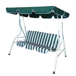 Günstige Hollywoodschaukel Kwesina in Grün & Weiß