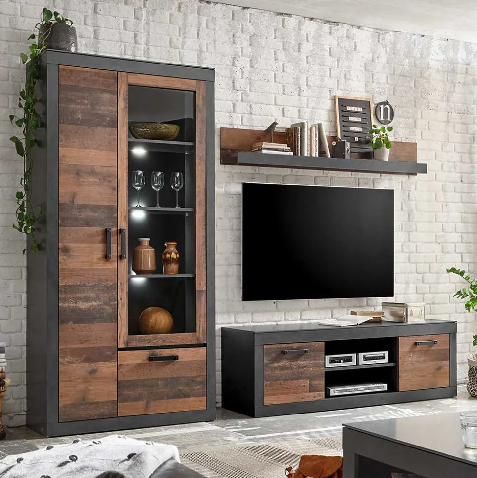 Günstige TV Wohnwand Möbel Set - Timuras (dreiteilig)