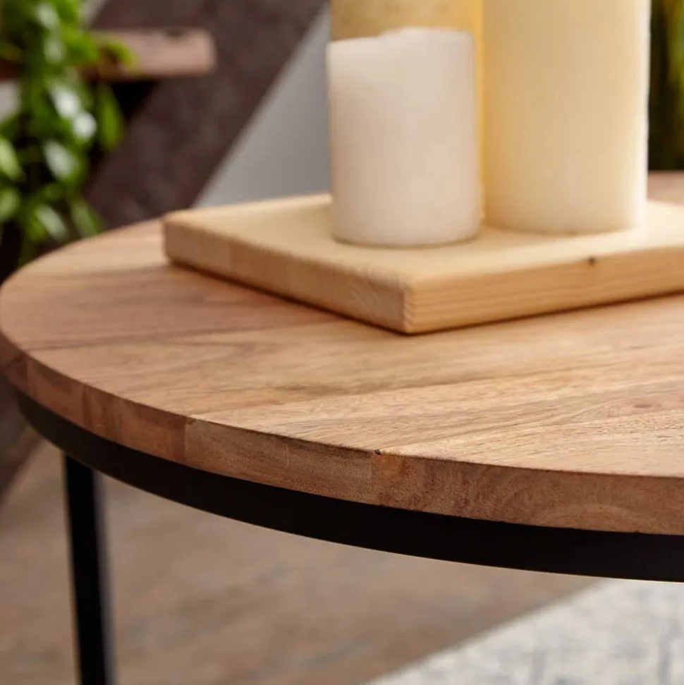 Günstiger Couchtisch aus Akazie Massivholz - Tsinaton