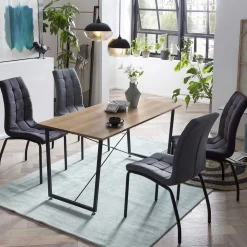 Günstiger Esstisch & 4 Polsterstühle - Luke (fünfteilig)