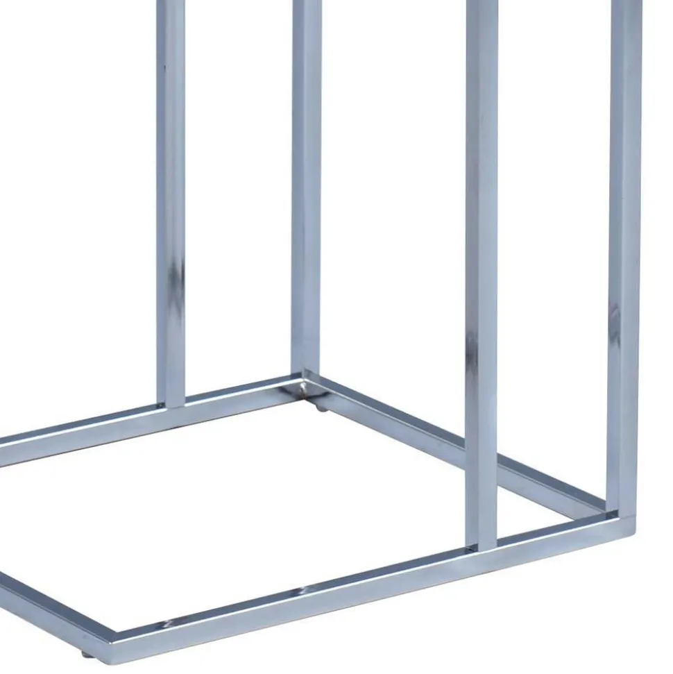 Günstiger Telefontisch mit Wildeiche massiv Kalimba & Gestell Chrom