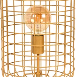 Goldene Tischlampe mit Gitterschirm - Salmasion