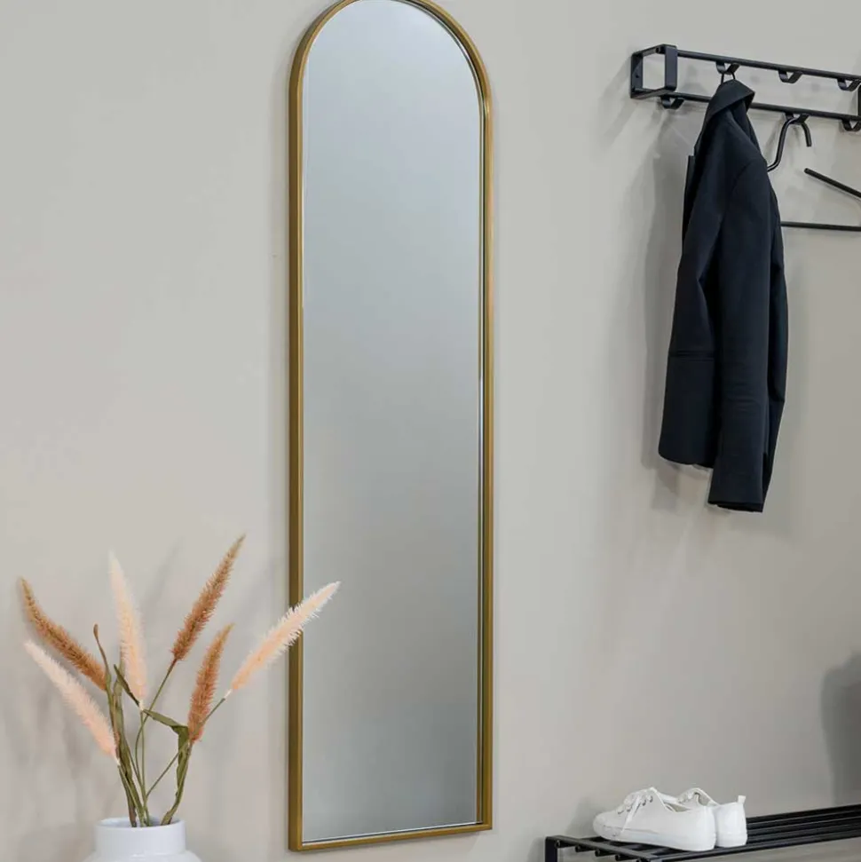 Goldener Designspiegel - oben bogenförmig - Zolencas