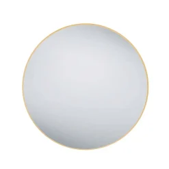 Goldfarbener Wandspiegel in Rund 80 cm - Zeanno