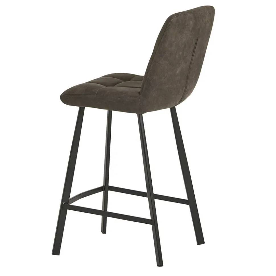 Graue Barstühle gepolstert - Jano (2er Set)