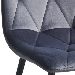 Graue Esszimmerstühle aus Samt - Epos (4er Set)