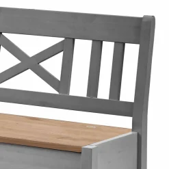 Graue Holz Eckbank Jytte mit Truhe