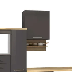 Graue Küche Block ohne Geräte - Bozenia (zehnteilig)