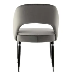 Graue Samtstühle mit Eisenbeinen - Viarolia (2er Set)