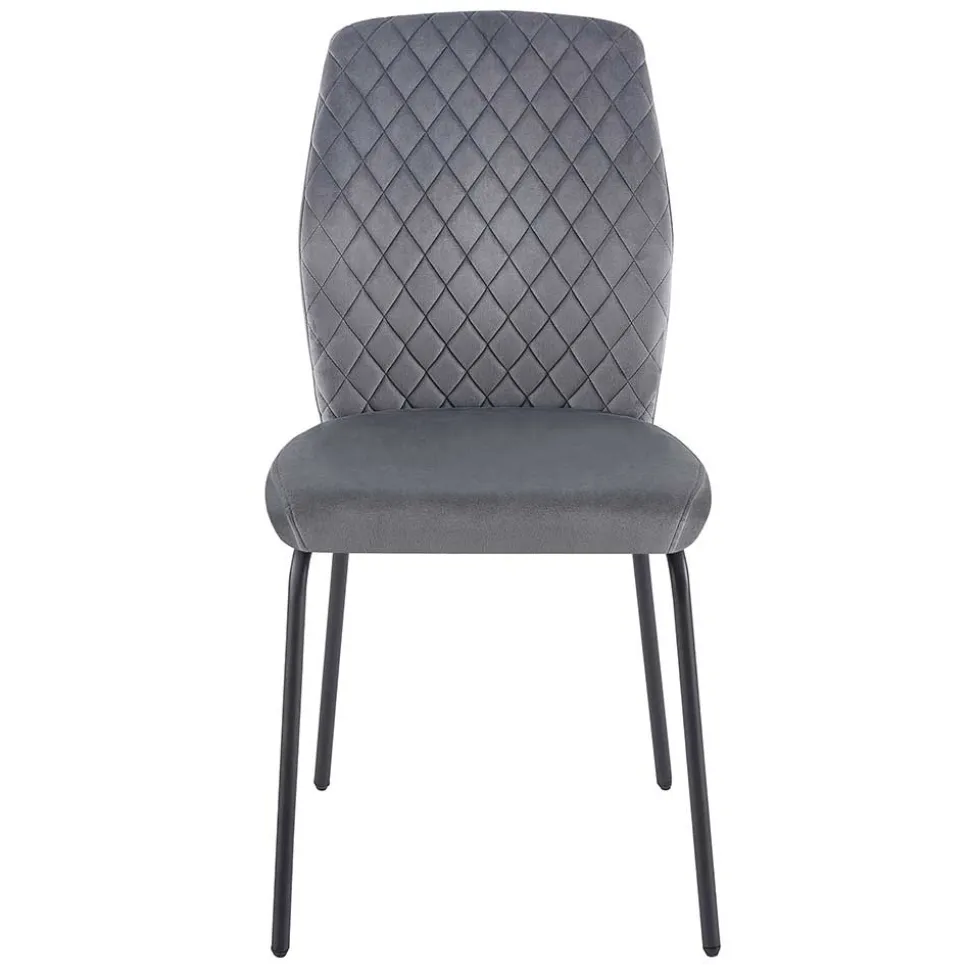 Graue Samtstühle mit Gestell aus Metall - Sharkas (2er Set)