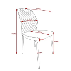 Graue Stoffstühle modern - Lenox (4er Set)