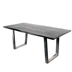 Grauer Baumkanten Esstisch Risa im Loft Style