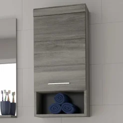 Grauer Hängeschrank mit Tür und Fach - Baloon