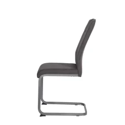 Grauer Microfaser Stuhl mit Schwingfuß - Racelyn (Set)