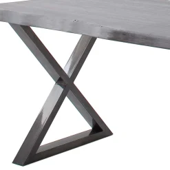 Grauer Naturkantentisch mit X-Beinen - Tyrelia
