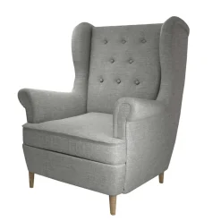 Grauer Ohrenbackensessel im Skandi Design - Jagoz