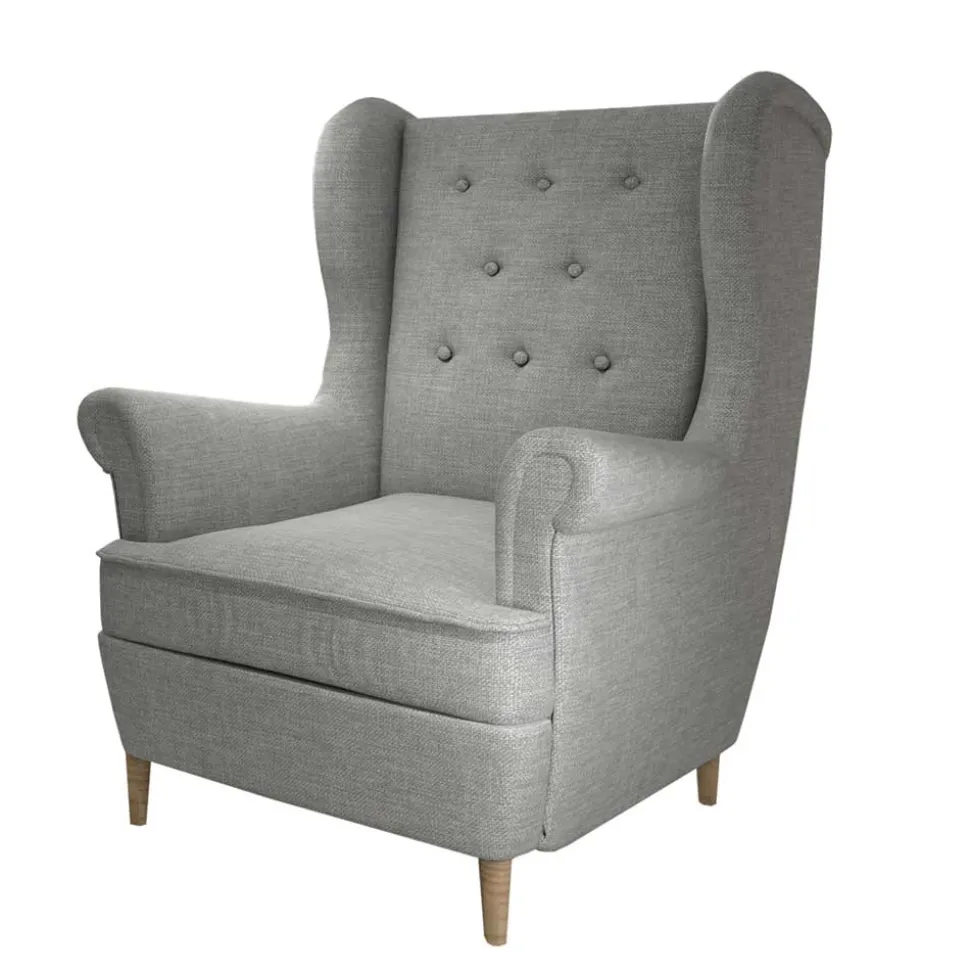 Grauer Ohrenbackensessel im Skandi Design - Jagoz