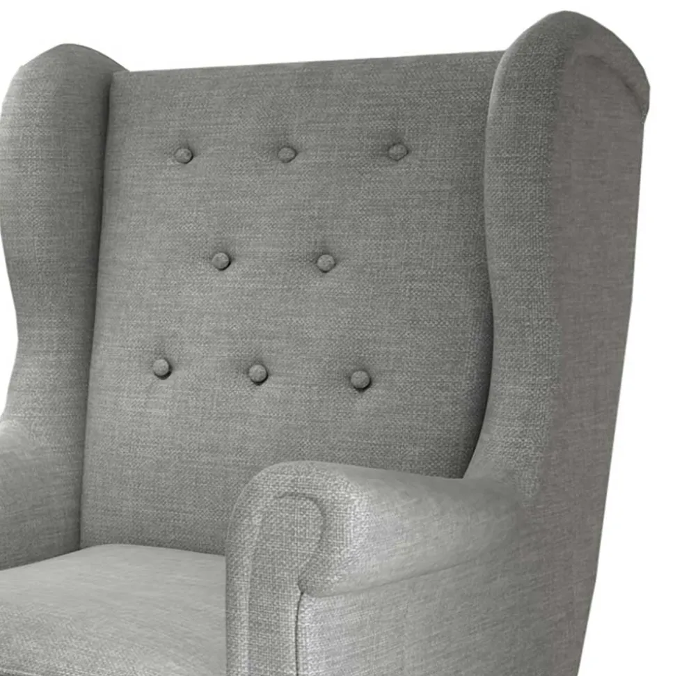 Grauer Ohrenbackensessel im Skandi Design - Jagoz