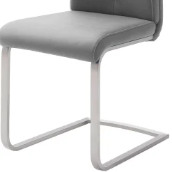 Grauer Polsterstuhl für den Esstisch Cimbaly mit Schwinggestell (4er Set)