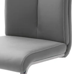 Grauer Polsterstuhl für den Esstisch Cimbaly mit Schwinggestell (4er Set)