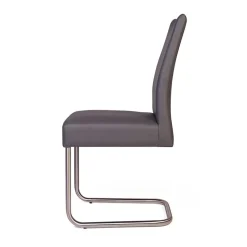 Grauer Polsterstuhl mit Swing-Fuß - Motrilo (2er Set)