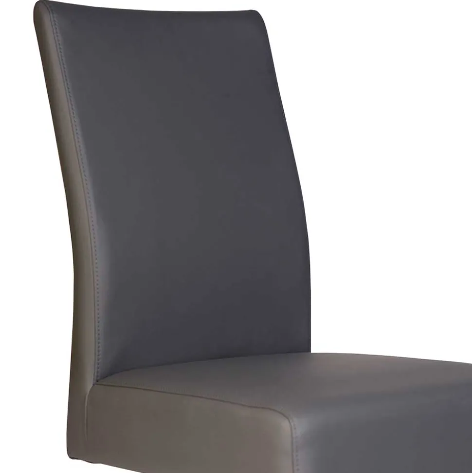 Grauer Polsterstuhl mit Swing-Fuß - Motrilo (2er Set)