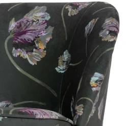Grauer Samt Sessel mit Tulpen Lila - Kiyoshi