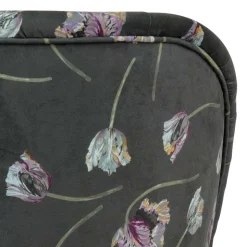 Grauer Samt Sessel mit Tulpen Lila - Kiyoshi