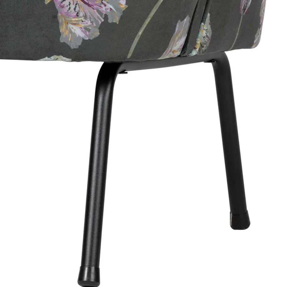 Grauer Samt Sessel mit Tulpen Lila - Kiyoshi