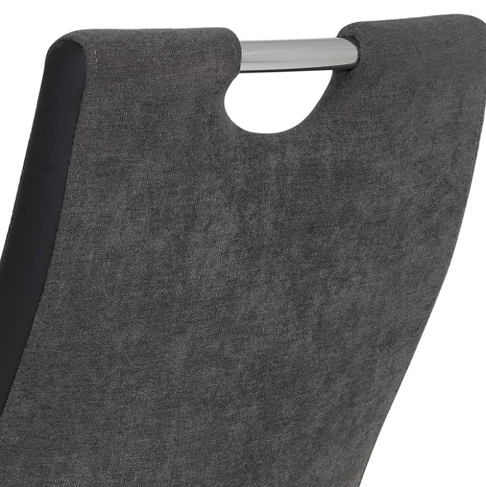 Grauer Schwingstuhl mit Material Mix - Parvello (Set)