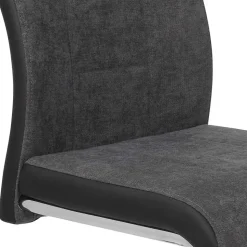 Grauer Schwingstuhl mit Material Mix - Parvello (Set)